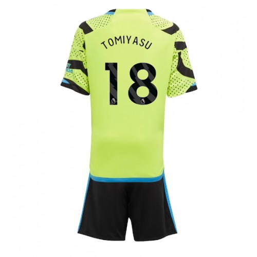 Dětský fotbalový dres Arsenal Takehiro Tomiyasu #18 2023-24 Venkovní Krátký Rukáv (+ trenýrky)